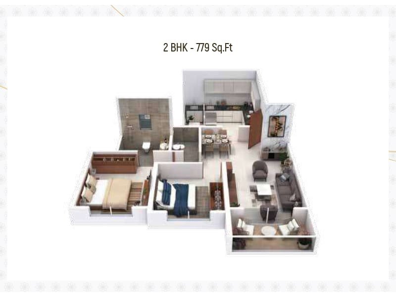 2 BHK Floor Plan