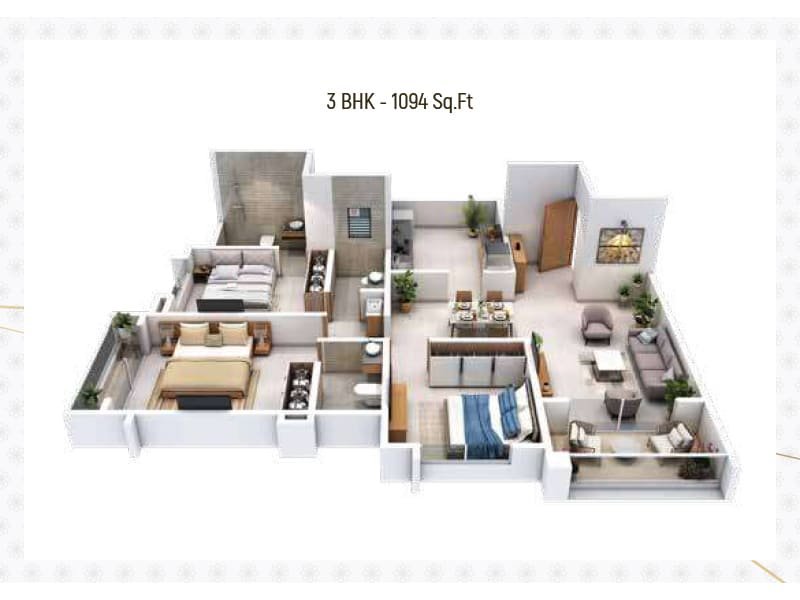 3 BHK Floor Plan